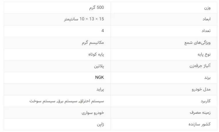 شمع خودرو ان جی کی مدل BP6EY 6278